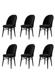 Hanah Home Ritim - Juego de 6 sillas negras